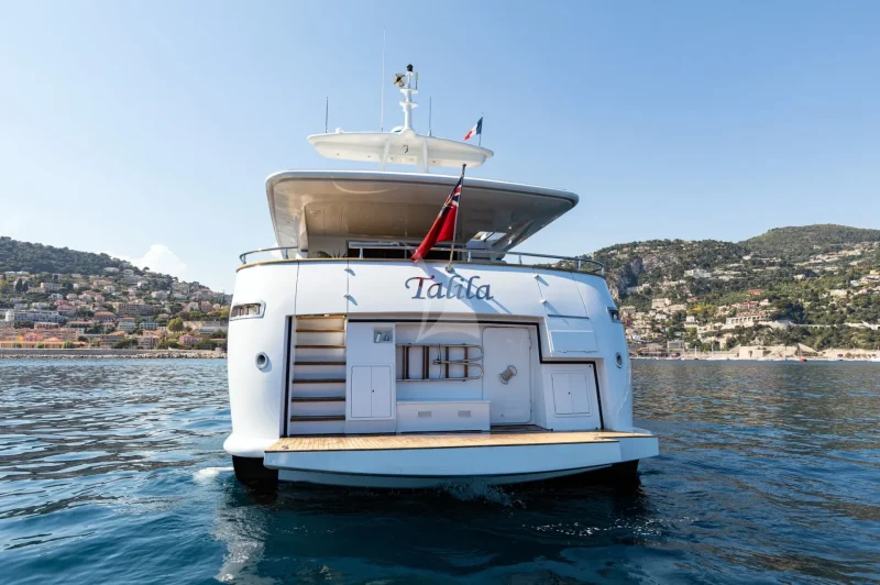 Swim platform at anchor
