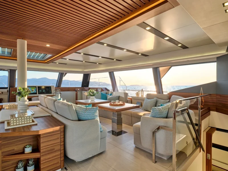 Main Salon with convertible dining table