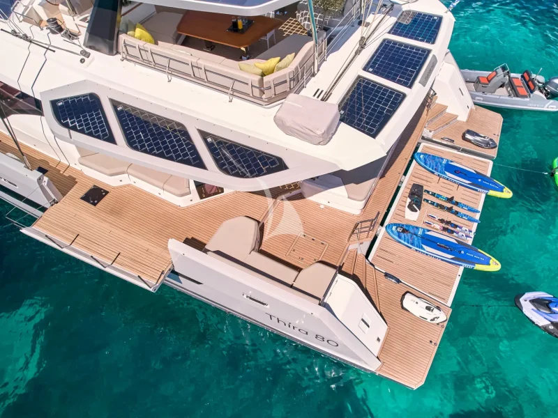 Aerial view deck balcony and bathing platform 
