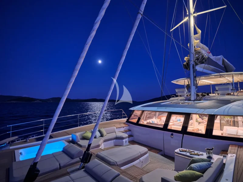 Fore deck night view