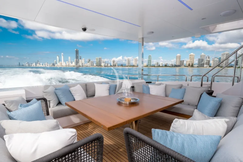 AURA | A large outdoor entertaining space on the aft deck