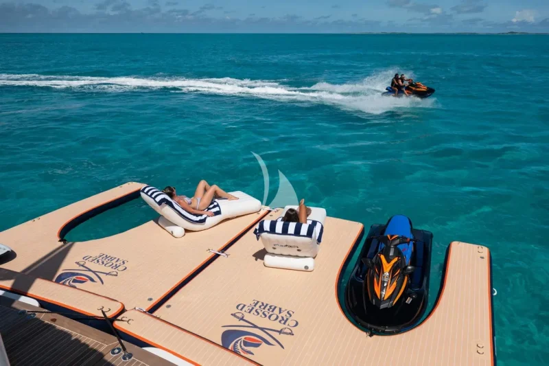 Inflatable Swim Platform Extension with JetSki dock