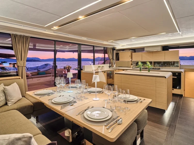Dining table inside