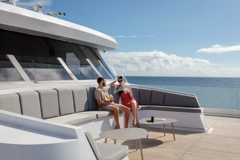 Observation area on panoramic deck forward
