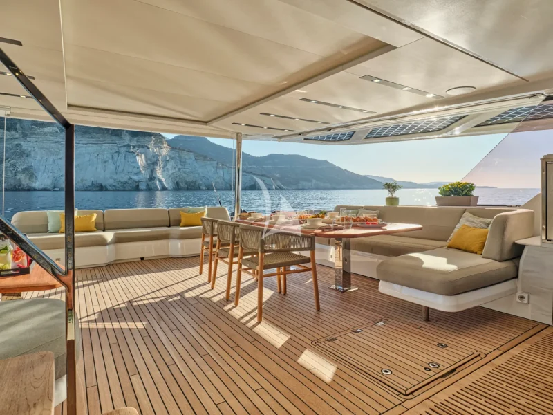Aft deck dining area