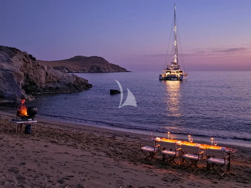 Beach set up with barbecue nights