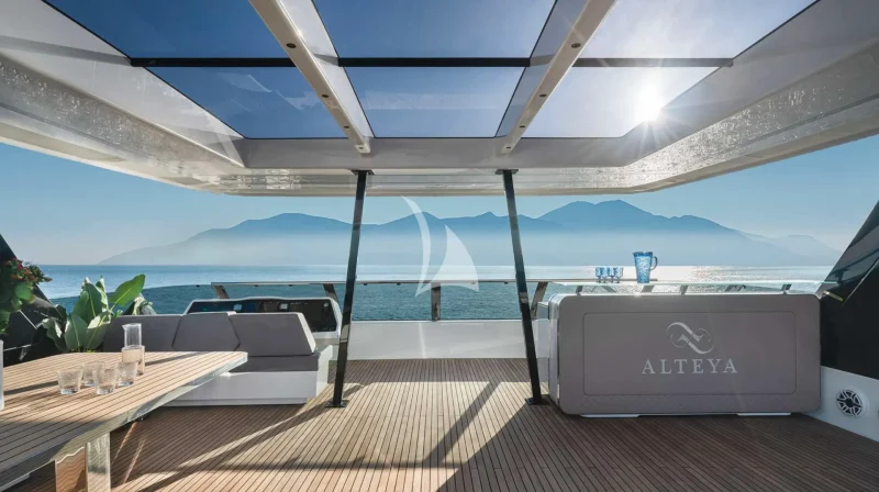 Ample view on flybridge 