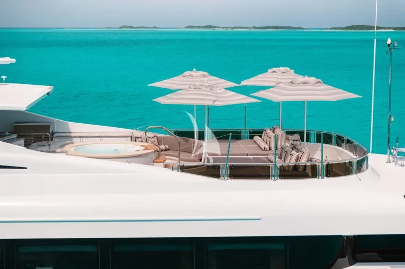 Sun Deck aerial view, forward with Jacuzzi - Ocean Club