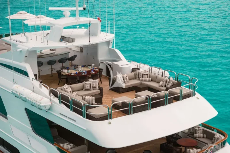 Sun Deck lounge aerial view, aft - Ocean Club