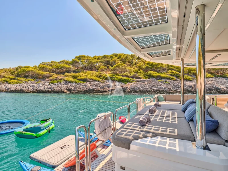 Aft deck sea view seating area