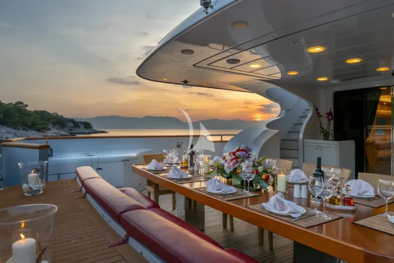 Dining area by sunset