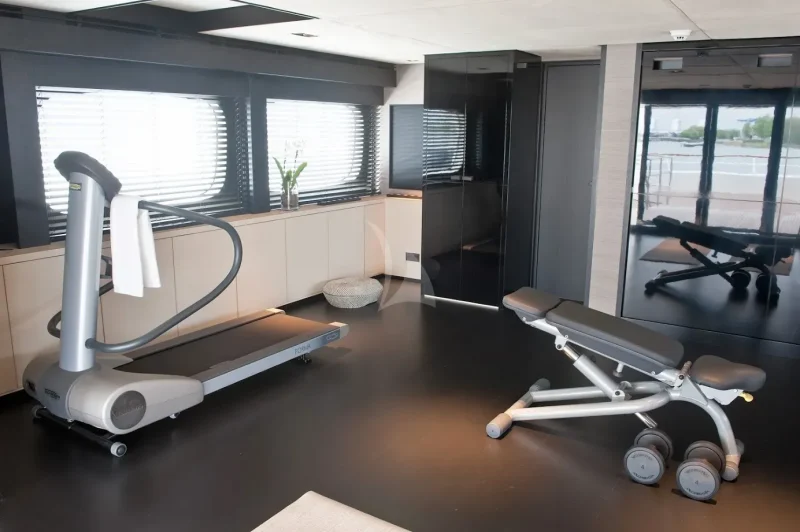 Sky Lounge configured as gym 