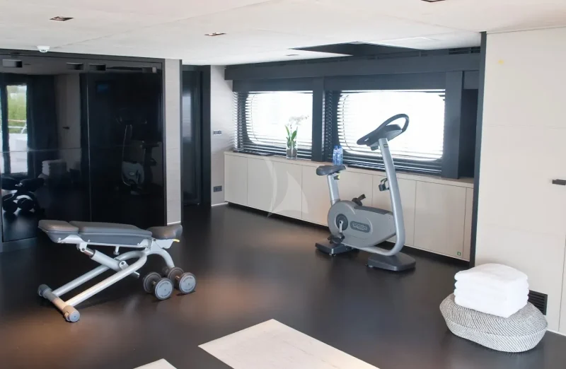 Sky Lounge configured as gym 