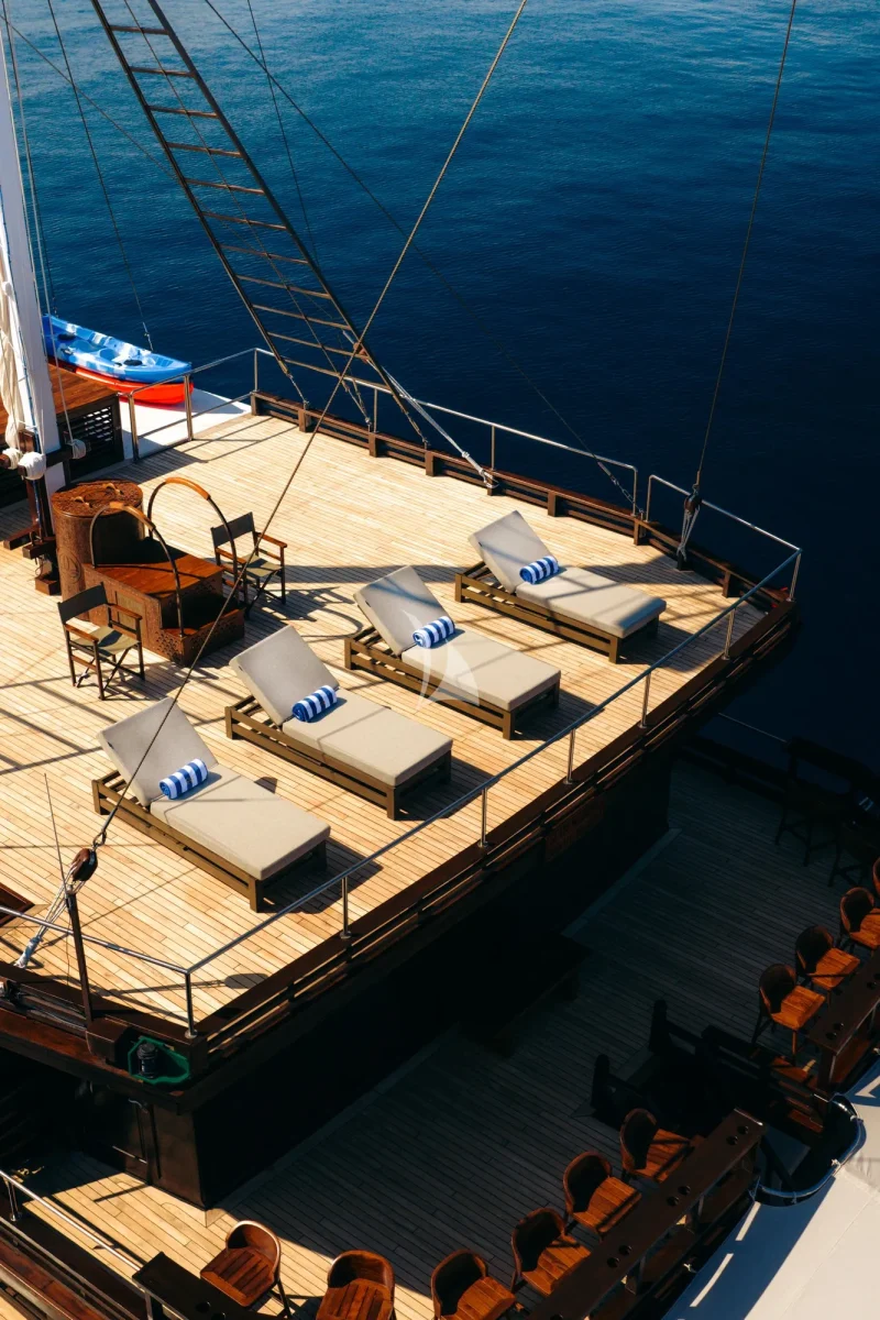 Sun deck sunbeds and cold box