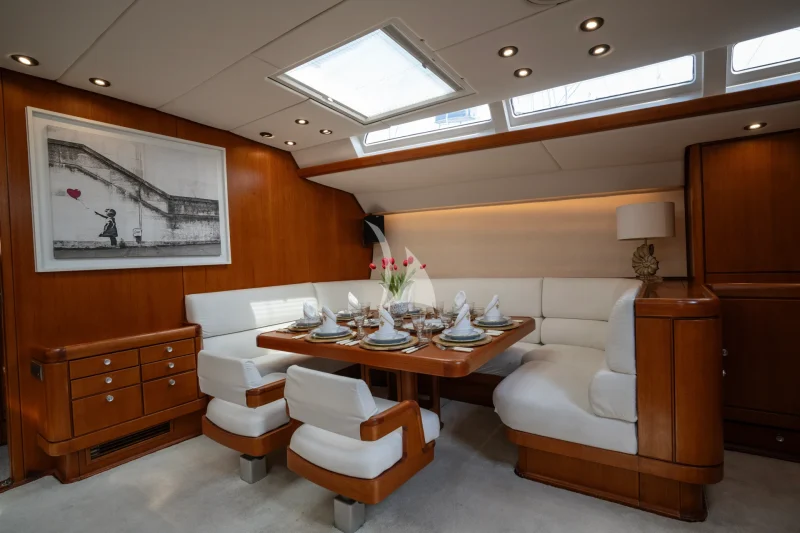 Main Salon dining table