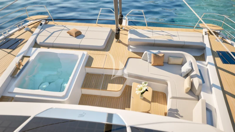 Artist renderings  Fore deck with Jacuzzi