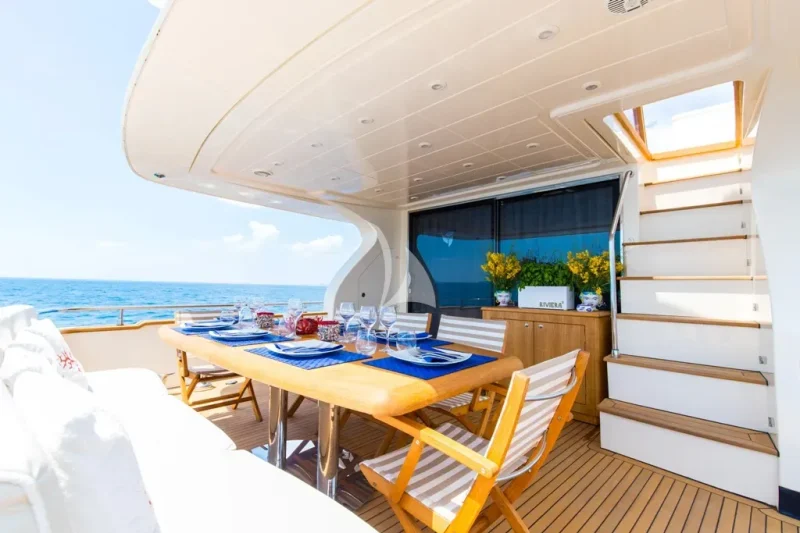 Aft deck dining area