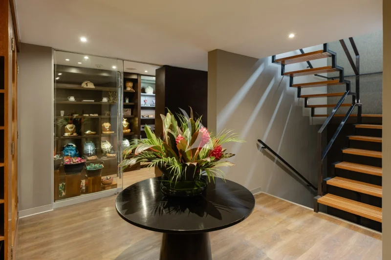 Lobby and local craft boutique 