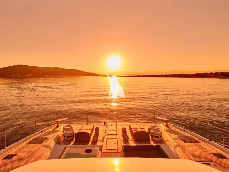 Sunset view foredeck