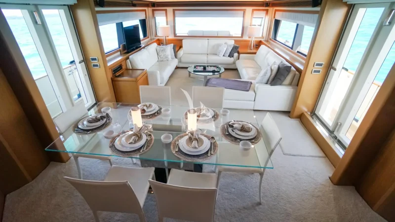 Salon and dining