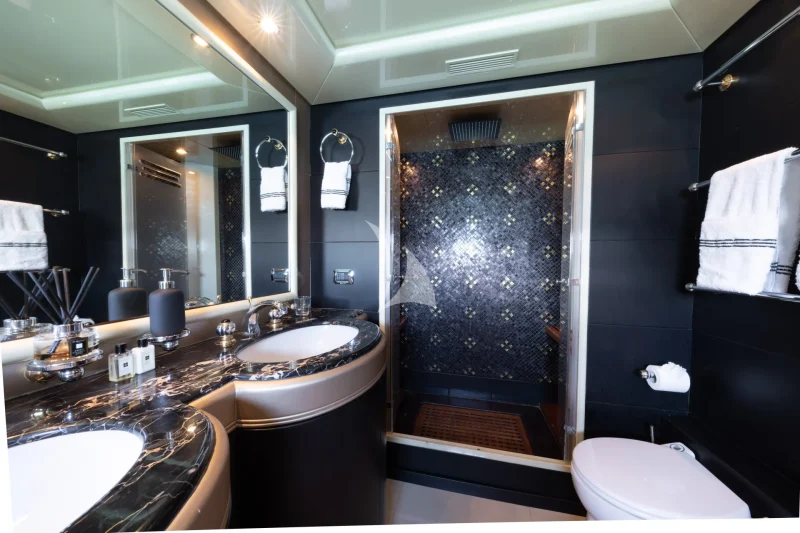 M/Y LAUREN V Master cabin bathroom