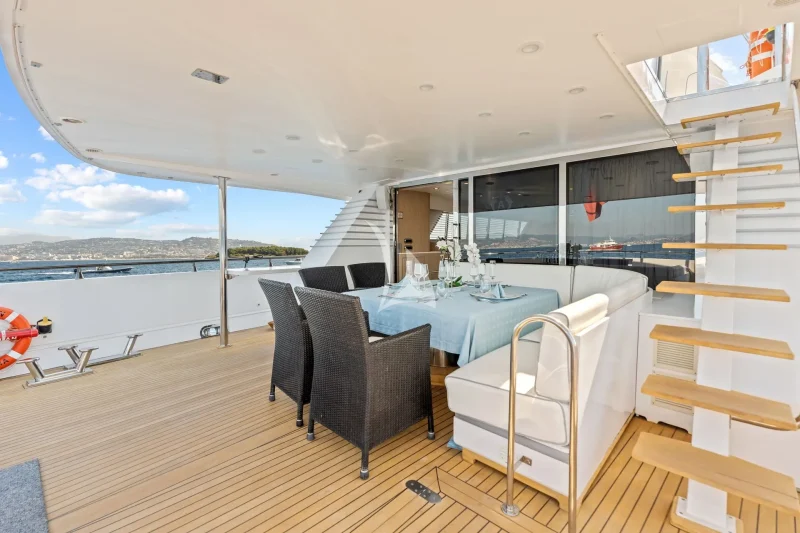 Main aft deck dining area