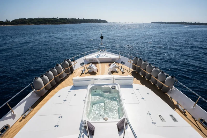 Fore Deck Jacuzzi and lounging area