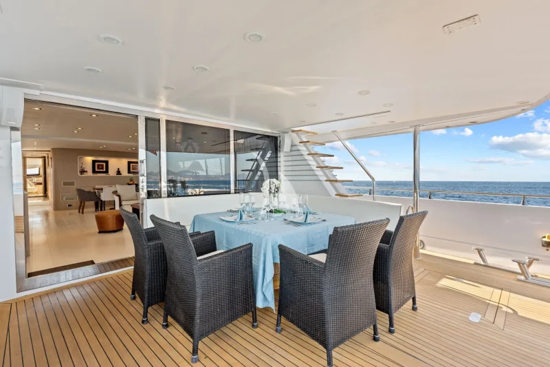 Main aft deck dining area